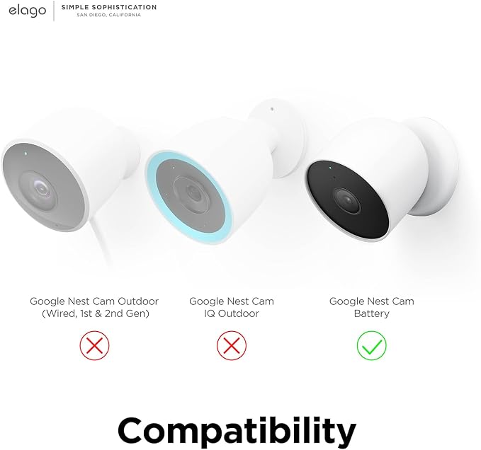 elago Silicone Cover for Google Nest Cam Outdoor or Indoor (Battery) | Magnetic Mount Cover Included, All Weather Protection, Easy Installation [Dark Brown] (NOT Compatible with wired, 2nd gen) - Image 2