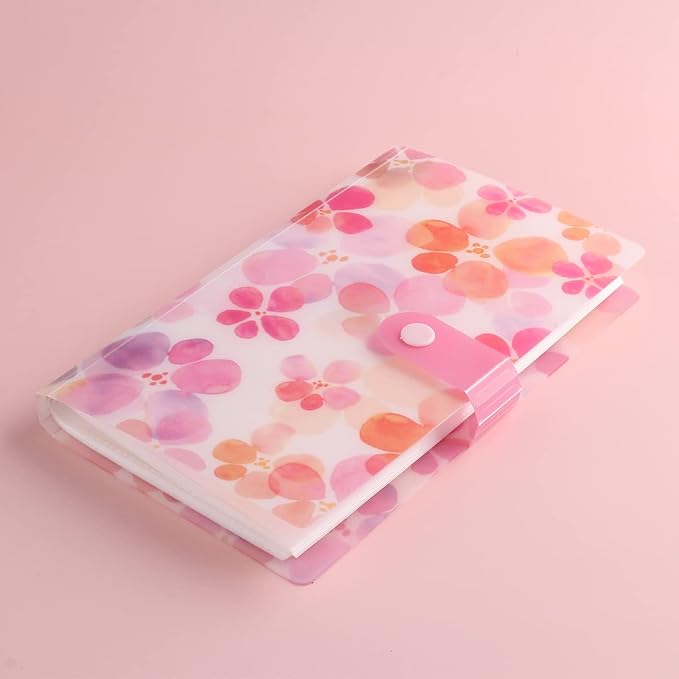 Fcozpjk 120 Slots Nail Stickers Storage Book Empty Stickers Album Holder | Pink Flowers Water Decals Collecting Stickers Display Showing Shelf Binder Case Manicure Tools Photo Collection Book - Image 4