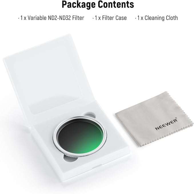 NEEWER 67mm Variable ND Filter, Slim HD ND2-32 Adjustable Neutral Density Filter Compatible with iPhone Android Samsung Camera Lens, Clip Not Included - Image 9