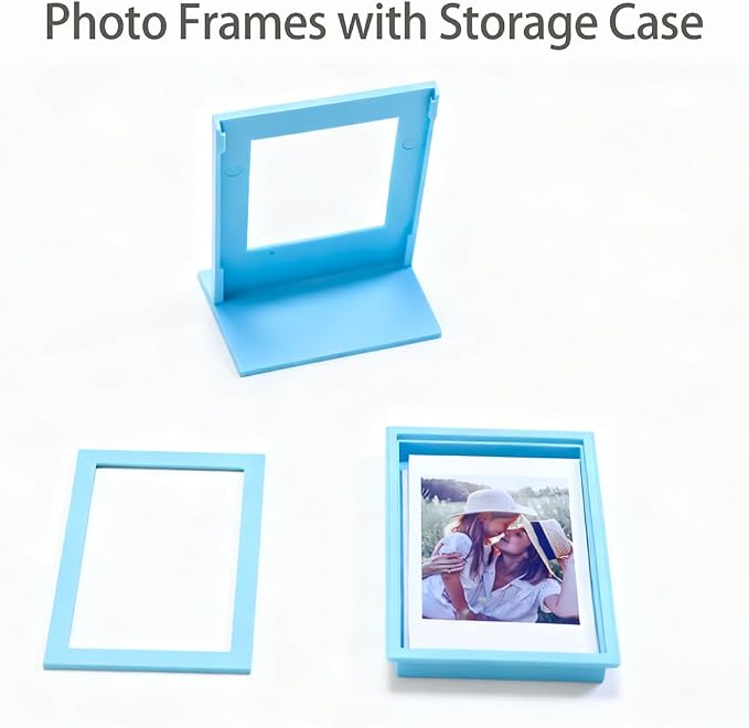 Orga'Neat 2x3 Mini Photo Frame w/Storage Case for Instax Mini Film Evo/12/11/Liplay/Se/Link 3/41/40/99/90/7+ Photos, Polaroid Small Wallet Size Picture Desk Display for Home & Office -2 Set - Image 7