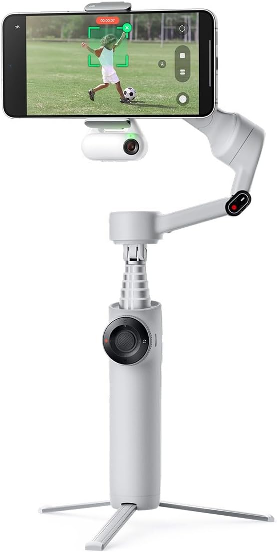 Insta360 Flow 2 Plus AI Tracker Bundle Grey - Foldable Phone Gimbal, AI Tracking with Any App, Multi-Person Tracking, Built-in Tripod/Selfie Stick, Remote Control, Smartphone Stabilizer, Travel - Image 4