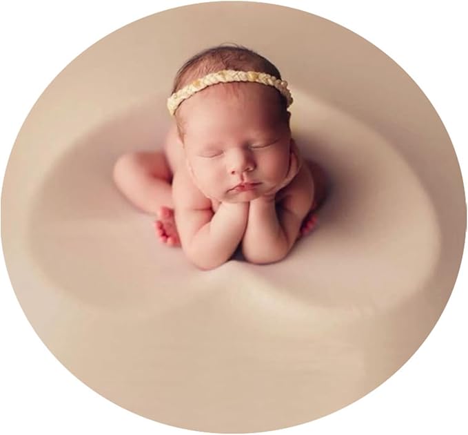 Orraphtstu Newborn Photography Posing Fabric Baby Beanbag Backdrop Props Stretch Blanket for Professional Studio Photoshoot (Beige) by newbornphotographyprops