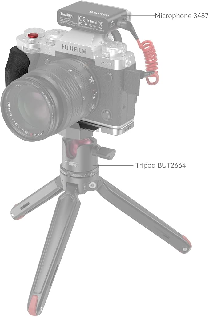 SmallRig X-T5 Handgrip L-Shape Grip for FUJIFILM X-T5 Camera, Built-in Quick Release Plate for Arca, Silicone Side Handle, Shutter Button, Lightweight and Comfort - 4136 | Built-in Quick Release Plate for Arca, 1/4"-20 holes, ergonomic silicone grip - Image 5