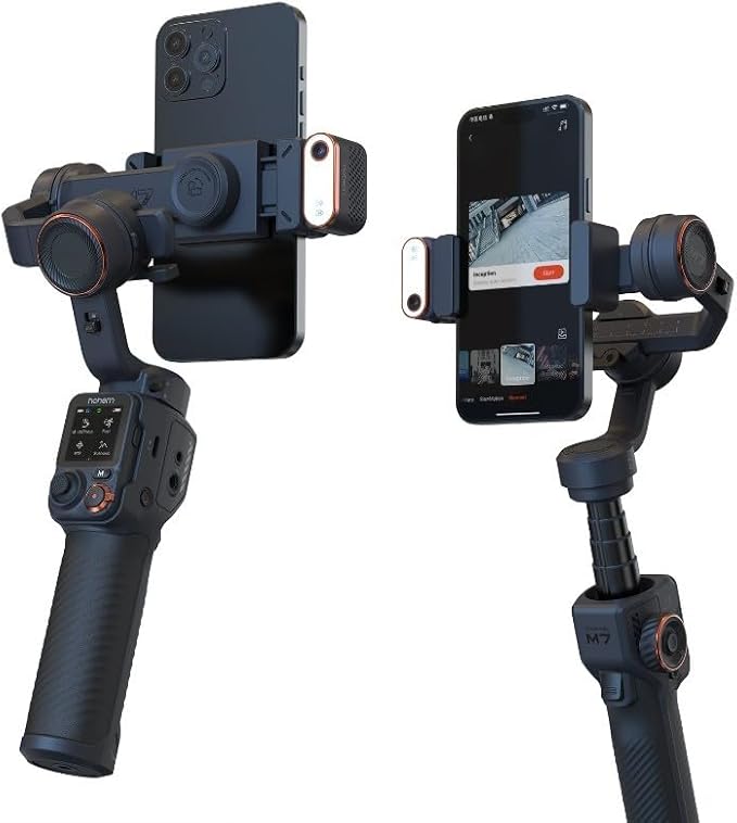 Hohem iSteady M7 Gimbal Stabilizer for iPhone,3-Axis Gimbal w/AI Tracking | Detachable Remote,Extendable Pole,Magnetic Light,Phone Stabilizer for Video Recording - Hohem M6 Kit Upgrade - Image 2