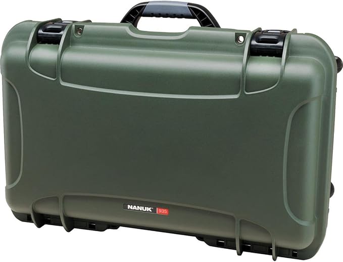 NANUK 935 Hard Case Empty - Waterproof with Wheels, 22"x14"x9" - Dustproof and Impact Resistant, Carry-On Approved for Most Airline - Olive - Image 4