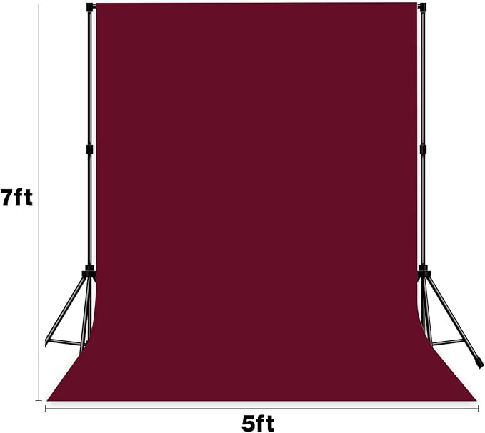 Wine Red Photo Backdrop Professional Photography Background Cloth 5x7ft | Seamless Design eliminates Wrinkle Portrait Photography Wedding Dark Theme Decorations - Image 8