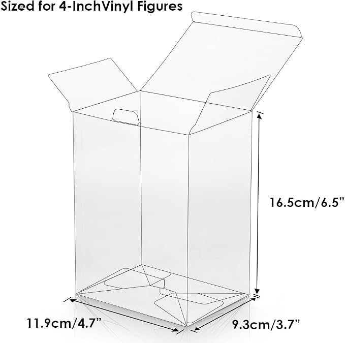 20 Pack Protector Cases for Funko Pop 4" Figures, 0.5mm Ultra Thick | No Film Peeling, Locking-Tab, Bottom Auto-Lock, Crystal Clear PET, Water and Scratch Resistant Display Storage Box - Image 2