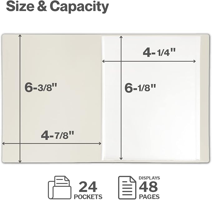 Cranbury 2-Pack Mini Photo Albums 4x6, 48 Photos, Clear Sleeves, Ivory | 24 Pockets Each, Customizable Covers, Compact Storage for 4x6 Photos & Keepsakes - Image 3