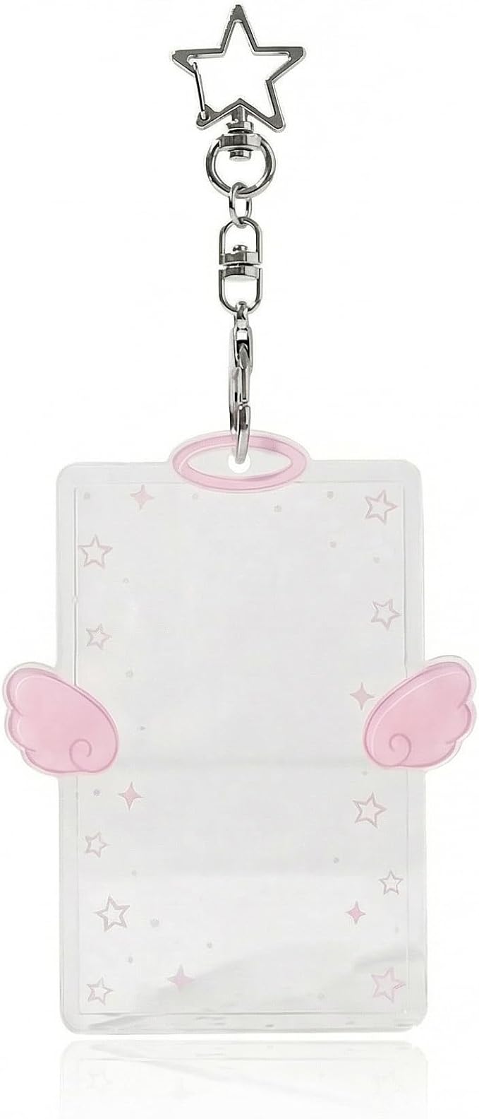 Photo Card Holder Keychain Cute Display Stand Acrylic Wing Clear Cards Holders Photocard ID Badge Pendant Credit Bus Accessory Portable Stylish Lightweight Durable by Unknown