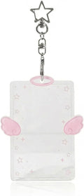 Photo Card Holder Keychain Cute Display Stand Acrylic Wing Clear Cards Holders Photocard ID Badge Pendant Credit Bus Accessory Portable Stylish Lightweight Durable by Unknown
