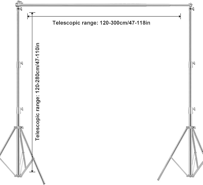 Stainless Steel Backdrop Stand 9.5ftx10ft Photo Stand for Backdrop Video Adjustable Background Support Stands for Portrait & Studio Photography, Photoshoot, Parties, Baby Shower, Birthday, Wedding - Image 2