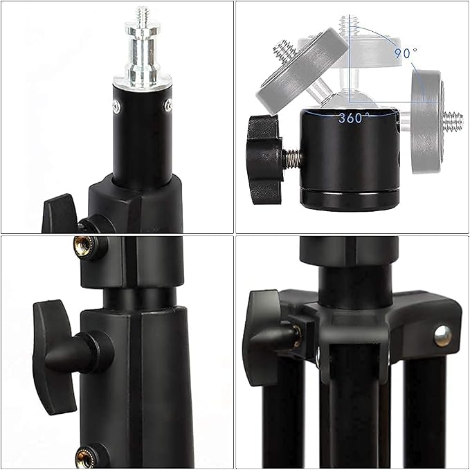 Heavy Duty Light Stand 9.5 Feet/2.8 Meters Adjustable Spring Cushioned Metal Photography Tripod Stand for Photo Studio Speedlight, Ring Light, Photographic Equipments Thickening Flash Stand - Image 8