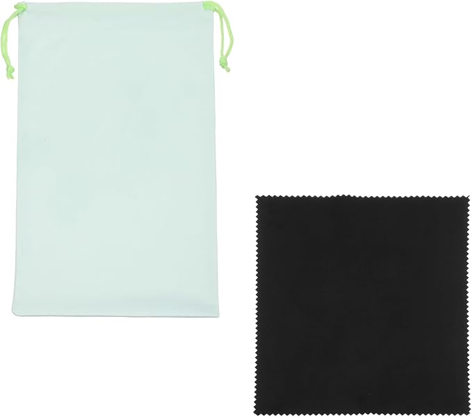 Ski Goggle Bag, Microfiber Bag with Cleaning Cloth Drawstring Pouch Soft Storage Sleeve Case Protection 1 Pcs & Light Green-Fitting for (Snow Swimming Goggle/Sunglasses/Camera) by YELARXI