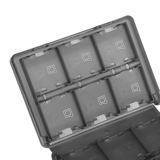 28-in-1 PP Game Card Case Holder - for Nintendo 3DS/DSL/DSI/LL, Cartridge Storage Box with 22 Slots + SD/TF Card Holders + Stylus Organizer(Black) - Image 5