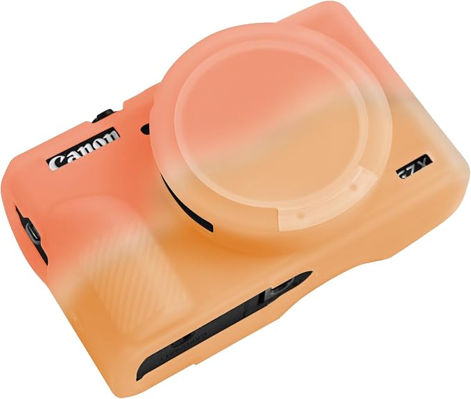 Easy Hood Camera Case Cover for Canon Powershot G7X Mark III(Red Orange) | With Removable Lens Cover,Soft Silicone Protective Case,Anti-Scratch,Slim Fit,Enhanced Grip,Lightweight Camera Accessories by EasyHood