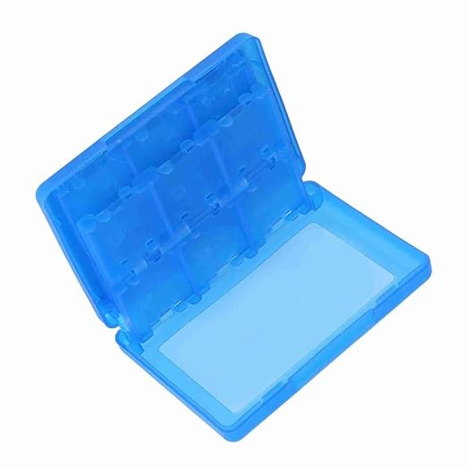 28-in-1 PP Game Card Case Holder - for Nintendo 3DS/DSL/DSI/LL, Cartridge Storage Box with 22 Slots + SD/TF Card Holders + Stylus Organizer(Blue) - Image 3