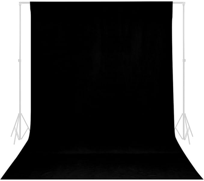 TRLYC Black Photography Backdrops 10x12 FT Seamless Background for Studio | Black Backdrop for Photoshoot Video Backgrounds Screen Party Wrinkle-free Polyester Non-Glare Rod Pocket Easy Setup by TRLYC