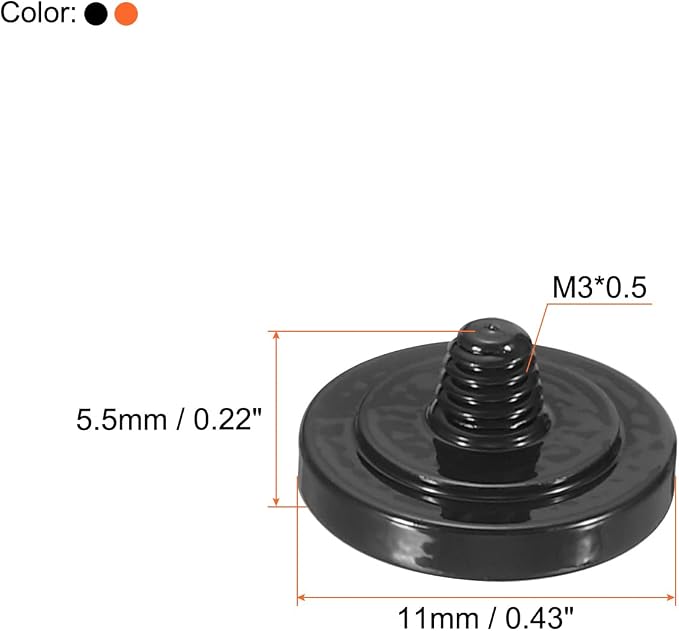 PATIKIL Camera Shutter Button, 2 Pack Soft Shutter Release Button Pure Copper Camera Button Concave, for Nikon for Fujifilm for Leica Black/Orange - Image 2