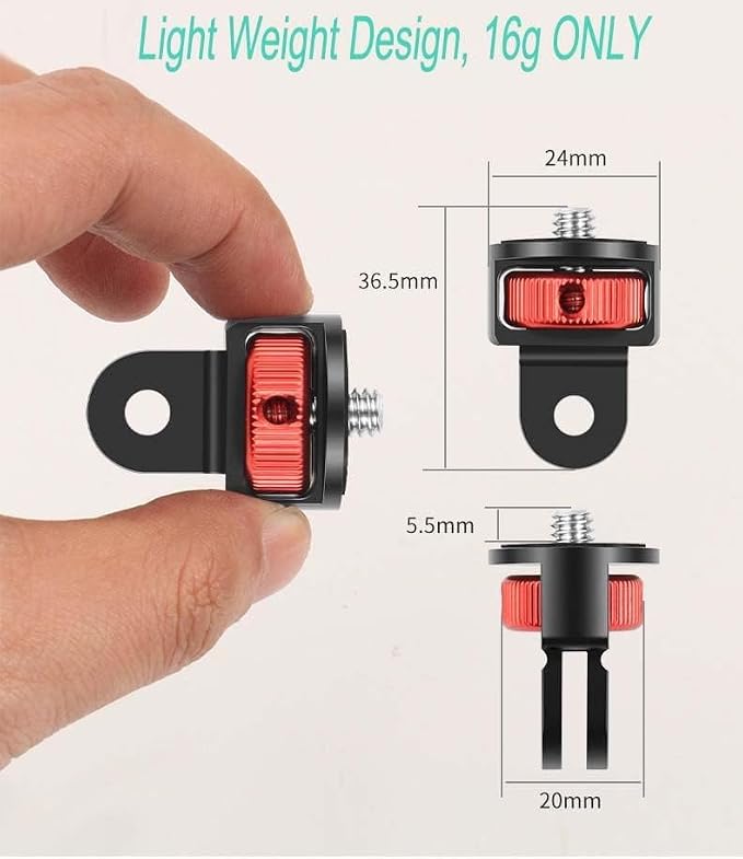 Aluminum Camera Tripod Adapter 1/4"-20 Conversion Adapter Mounts Compatible with Gopro Action Cameras Insta360 and Other Standard 1/4 Accessories, Quarter Inch Mount Adapter (Type BB) - Image 8
