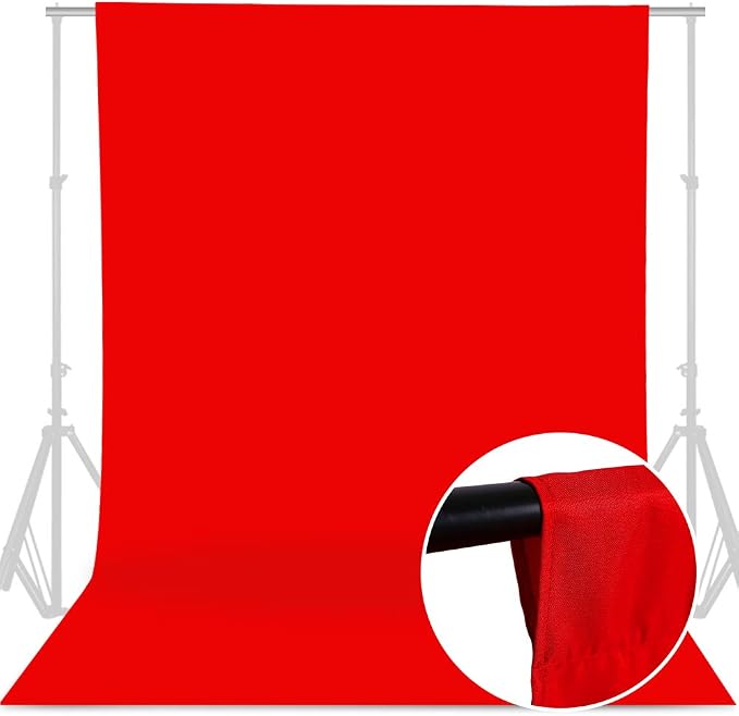 GFCC 6FTX9FT Red Backdrop Background - for Photography Photo Booth Backdrop for Photoshoot Background Screen Video Recording Parties Curtain | Versatile Screen for Studio, Video Recording, Portrait, Parties, Non-Reflective, Polyester, Easy Hang, High D... - Image 2