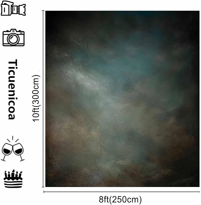 8x10ftAqua Backdrops Portrait Backdrops for Photography Mottled Photo Background - Image 3