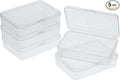 5 Pcs Mini Plastic Storage Containers Box with Lid, Small Storage Containers Travel Case 4x3x1 Inches Clear Rectangle Box Organizer for Collecting Small Items, Beads, Jewelry, Cards, Crafts by Mozeat+Lens