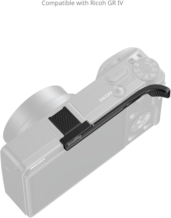 SMALLRIG Thumb Grip for RICOH GR IV/GR IV HDF/GR IV Monochrome /GRIV/GR 4 | GR4 Thumb Rest with Hot Shoe Cover, Built-in Silicone Pads and Detach Slot (Black) - Image 2