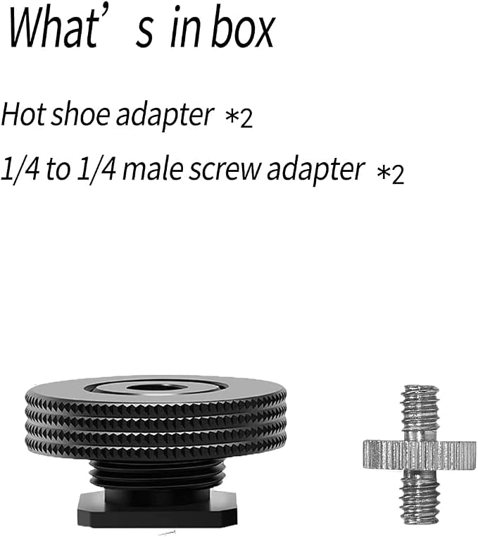 1/4" Female to Hot Shoe Adapter - 2 Packs, Hot Shoe Mount Adapter with 1/4" Male Screw Adapter for Magic Arm, Monitor, Video Light - Image 7
