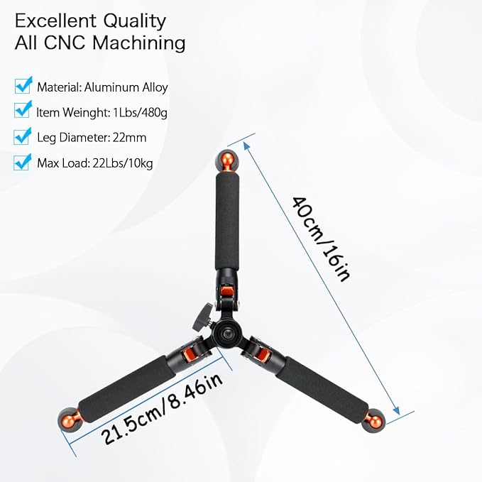 Koolehaoda 69" Camera Monopod with Removable Tripod Base, 6 Sections-Black | Aluminium Lightweight Portable Travel for DSLR Mirrorless Cameras and Camcorders Video Load up to 13lbs - Image 5