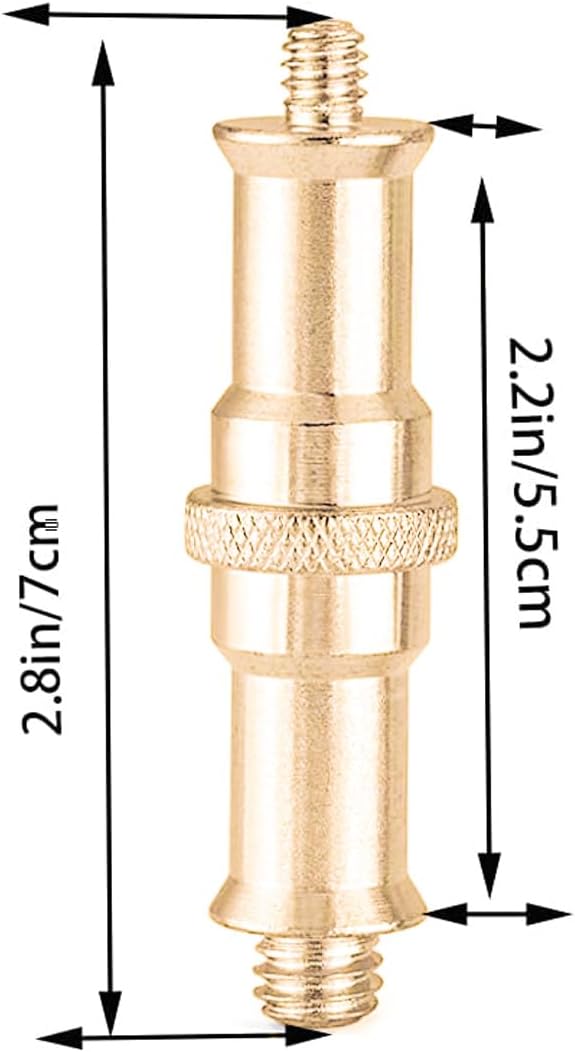 KuuGuu 4 PCS Standard 1/4 to 3/8 inch Metal Convertor Threaded Screw Tripod Adapter Spigot Stud for Flash Holder, Studio Light Stand, Ball Head (Copper) - Image 2