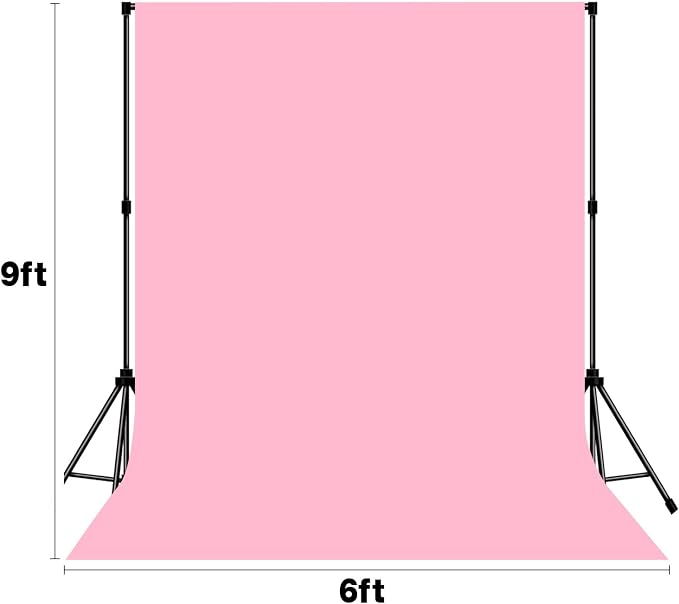 Pink Photo Backdrop Fabric Professional Background 6x9ft Valentine's Day | Seamless Design eliminates Wrinkle Portrait Photography Wedding Dark Theme Decorations - Image 8
