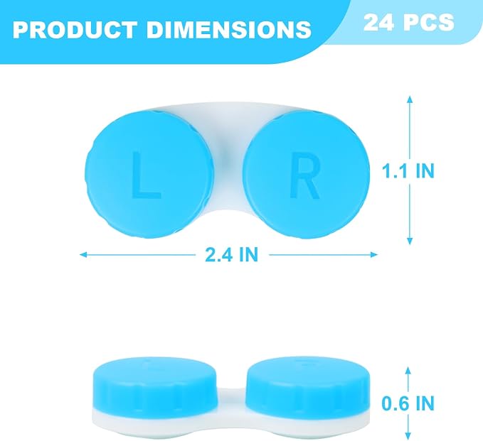 Aoutrow 24 Pack Contact Lens Case Box, Colorful Bulk Box Holder Container, Contact Lens Case Set,Portable, Travel-Friendly - Image 2