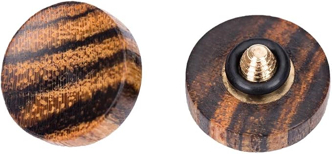 Wood Soft Shutter Release Button | Delicate Camera Shutter Button 12mm Concave Surface Golden Black 1 PCS (Wood Grain Random) by VKO
