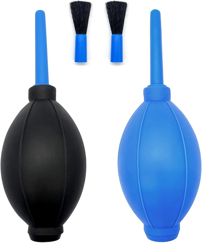 Medsuo 2 PCS Air Blowers with Soft Brush, Camera Air Bulb Duster Brush | Manual Rubber Air Blower Cleaner, Removes Dust/Debris, No Scratch, for Electronics, Camera Lens, Keyboard, Guitar, Succulent by Medsuo
