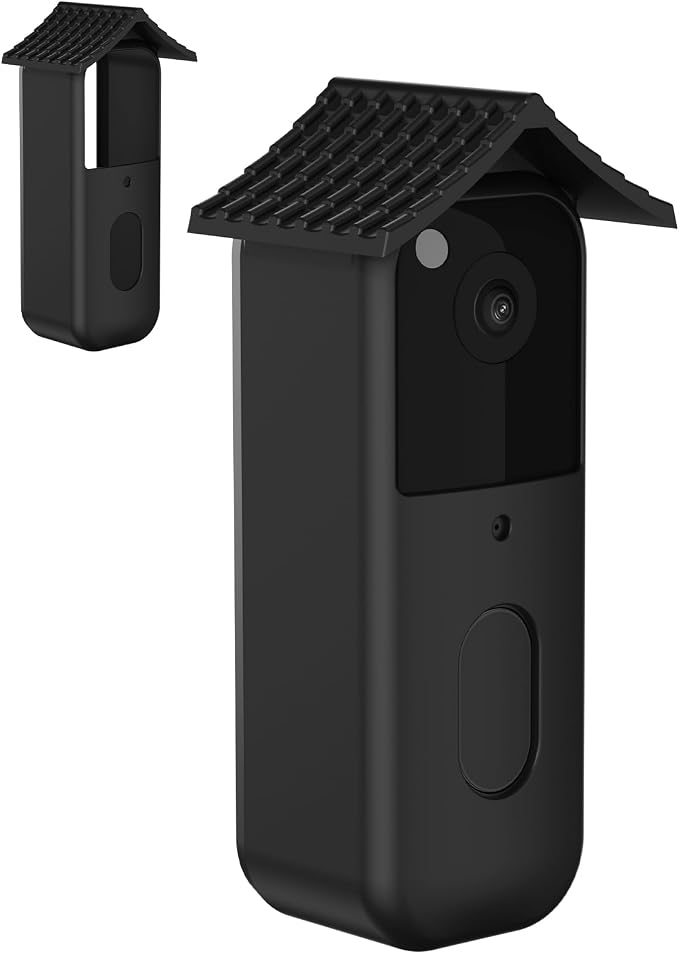 Silicone Cover for Blink Video Doorbell 2025 Waterproof Doorbell Cover, Scratch & Dust Resistant Blink Doorbell Case with Sun Hood, Easy Tool-Free Installation, Black by Augstci