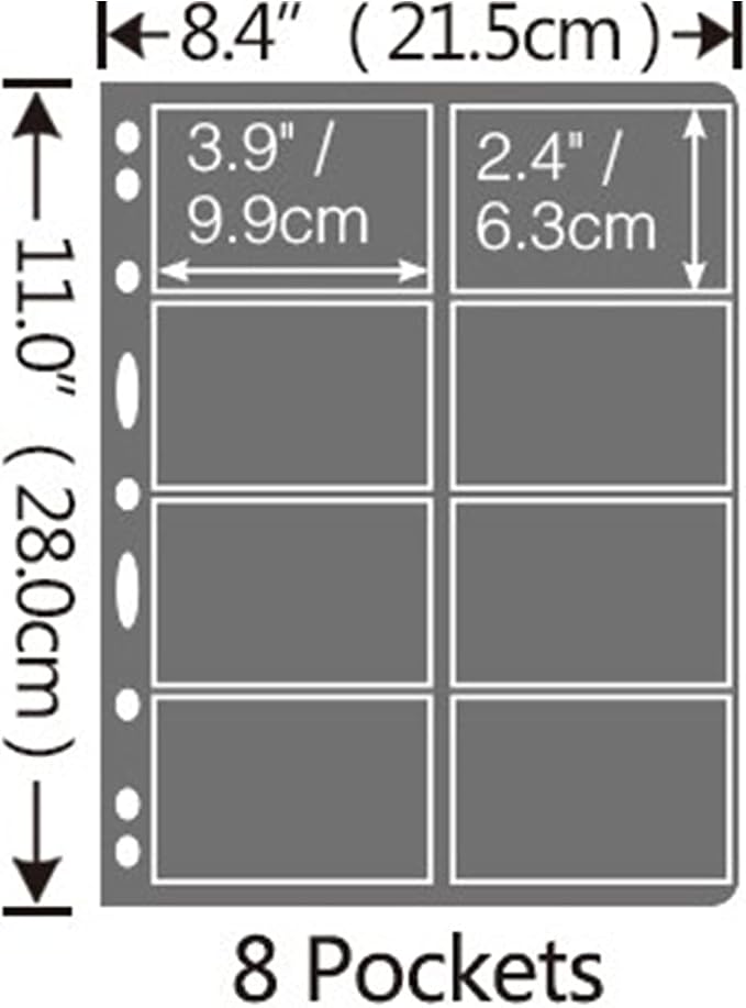 MUDOR Stamp Pages for Stamp Collection Album Binder Book, 10 Sheet 8 Grids | Stamp Sleeves 8 Pocket for Collectors ,Stamp Collecting Sheets Supplies,Professional Pack - Image 2