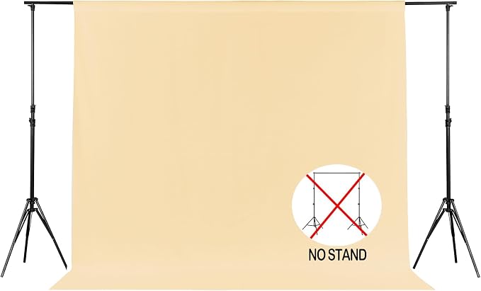 Joccun 6X9FT Champagne Backdrop Background for Photography,Polyester Backdrop Curtain Background Screen for Photography,Photoshoot,Video Recording,Studio(6X9ft,Champagne) - Image 2