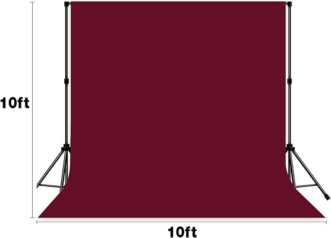 Wine Red Photo Backdrop Professional Photography Background Cloth 10x10ft | Seamless Design eliminates Wrinkle Portrait Photography Wedding Dark Theme Decorations - Image 8