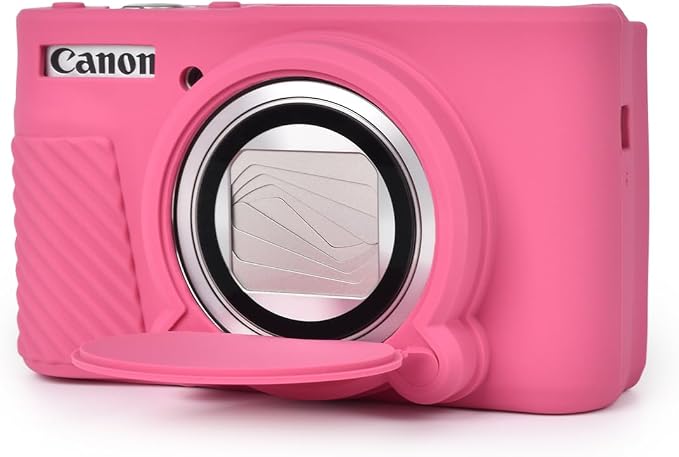 MUZIRI KINOKOO Case for Canon Powershot SX740/SX730 HS Digital Camera - Soft Protective Cover SX740 SX730 HS Camera Silicone Sleeve with Removable Lens Cover - Anti-Slip & Anti-Scratch - Rose Red - Image 8