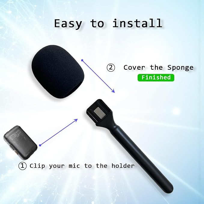 QJYTH Mic Holder For Dji Mic 1/2/mini, Handle For Rode Wireless Go II/Pro | The handheld stick has a patch that can be directly attached to it. - Image 5