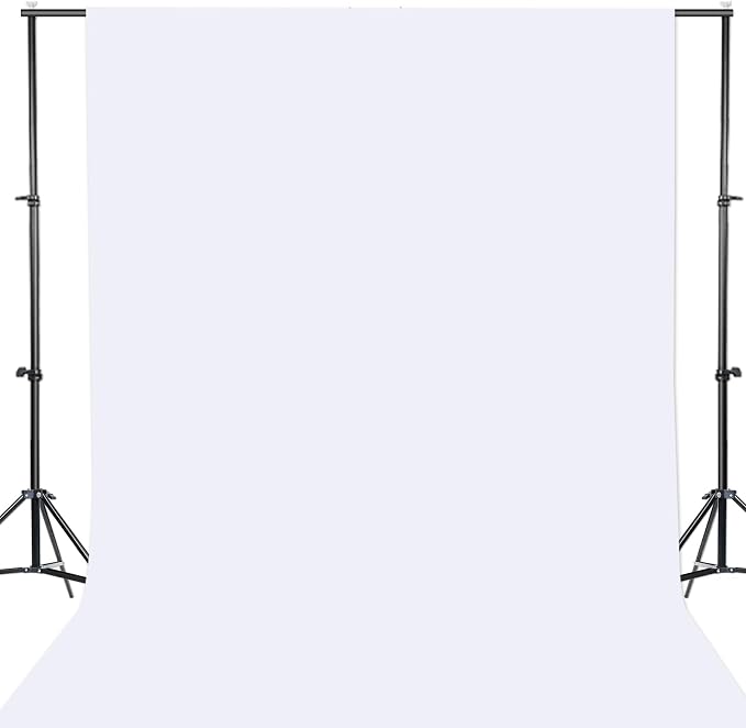 GFCC White Backdrop Photography Background - 5x7FT White Screen Photography Backdrop for Photoshoot Photo Background Screen for Video Conferencing | Versatile Screen for Studio, Video Recording, Portrait, Parties, Non-Reflective, Polyester, Easy Hang, ... by GFCC