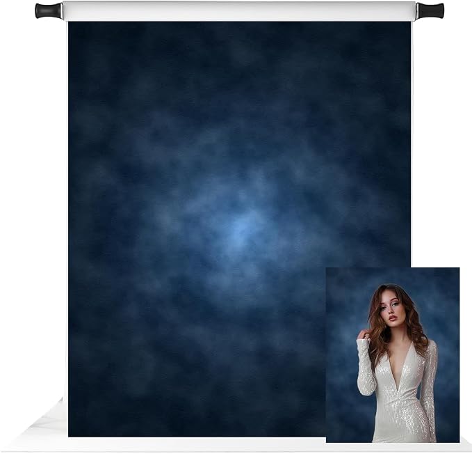 Kate 5x7ft Dark Blue Photography Backdrop Abstract Blue Abstract Headshot Textures Background Old Master Portrait Photo Fabric Studio Props by KateBackdropforPhotography