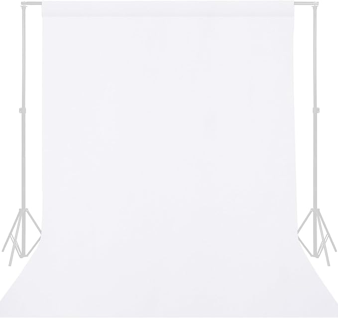 GFCC 7.5FTx10FT White Backdrop Background for Photography Photoshoot | Non-Reflective, Wrinkle Resistant, Easy Hang, Multipurpose Screen for Studio Photo Booth, Video Recording, Portrait, Party by GFCC