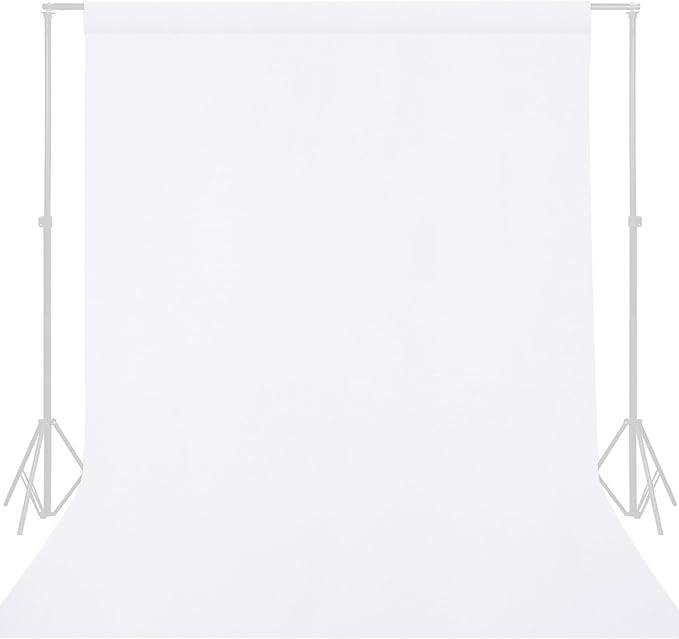 GFCC 5FTx7FT White Backdrop Background for Photography Photoshoot | Non-Reflective, Polyester Curtain, Easy Hang, Multipurpose Screen for Studio Photo Booth, Video Recording, Portrait, Party by GFCC