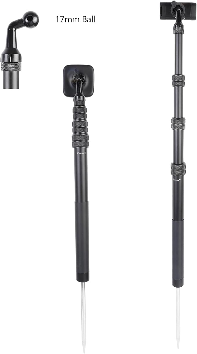 Ground Golf Monopod Phone Stand with Stainless Steel Spike | 46" Metal Extendable Pole, Phone Holder with Power Bank Straps, Golf Swing Video Recording for MagSafe & Smartphones - Image 7