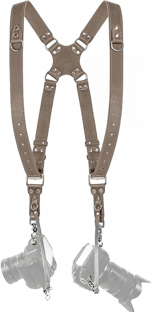 Dual Camera Harness Leather Camera Strap DSLR/SLR, All-Day Comfort by CCoiro