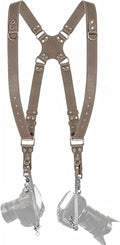Dual Camera Harness Leather Camera Strap DSLR/SLR, All-Day Comfort by CCoiro