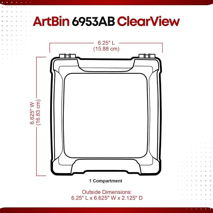 ArtBin 6953AB ClearView 6" x 6" Box Art & Craft Organizer, [1] Plastic Storage Case, Clear (Pack of 6) - Image 6
