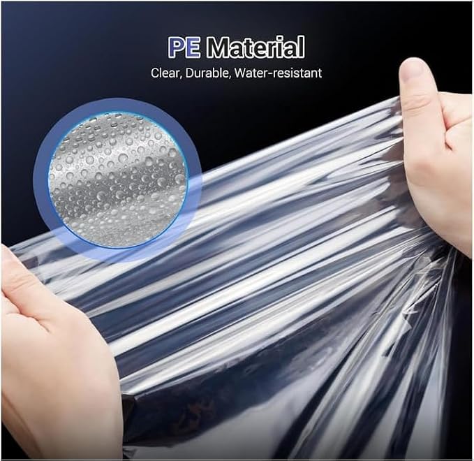 1+1 Clear Camera Rain Cover w/Without Flash for Camera + Lens up to 18" | Waterproof,PE Material,Dust-Proof,for EOS 4000D 90D 80D 77D 70D 6D Rebel T8i T7i T7 T6i T6 D800 D7500 D7200 D5600 D3500 A7RVI - Image 9