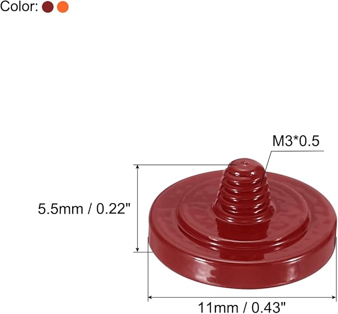PATIKIL Camera Shutter Button, 2 Pack Soft Shutter Release Button Pure Copper Camera Button Concave, for Nikon for Fujifilm for Leica Dark Red/Orange - Image 2